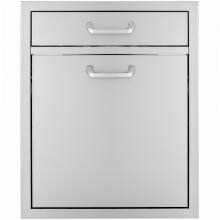 BBQGuys.com Kingston Series 20-Inch Single Drawer & Roll-Out Stainless Steel Trash / Recycling Bin Combo image