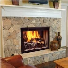 Monessen SSTB11 Designer Series 42-Inch See-Thru Radiant Wood Burning Fireplace With Black Doors