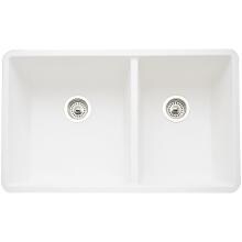 Blanco Precis 33 X 18 Silgranit II 1-3/4 Double Bowl Undermount Sink - White - 441125 image