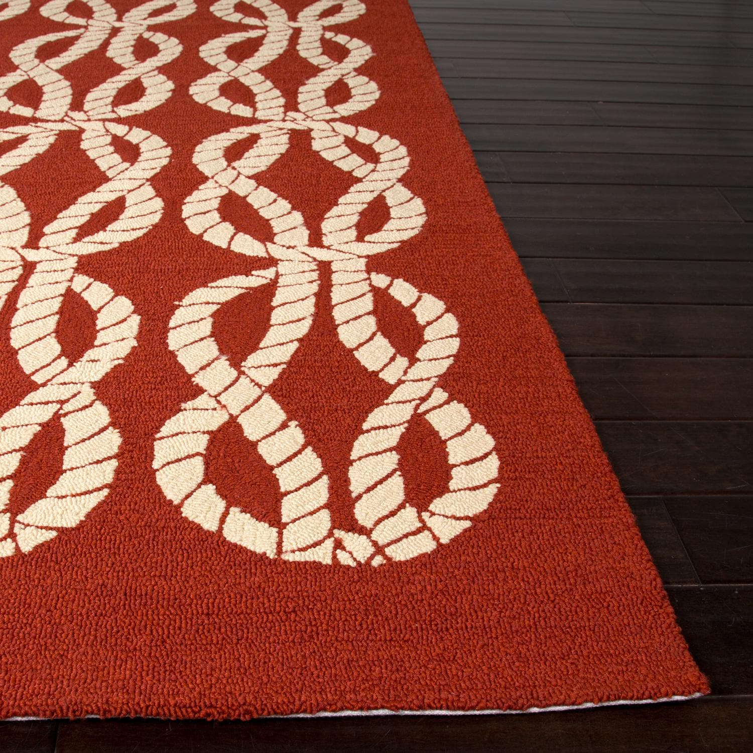Jaipur Rugs Coastal Roped In 3.6 X 5.6 Indoor/Outdoor Rug Red/Ivory
