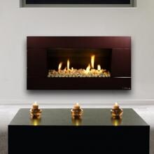 Escea ST900 Indoor Natural Gas Fireplace - Ferro Bronze With White Ceramic Stones