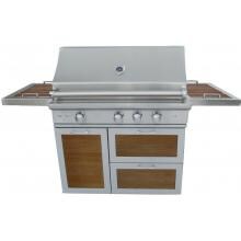 Caliber CrossFlame Pro 42-Inch Freestanding Natural Gas Grill With Sear Burner And Rotisserie - Wood Panels image