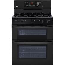 LG LDG3035SB 30-Inch 6.1 Cu. Ft. Double Oven Gas Range - Smooth Black