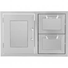 BBQGuys.com Kingston Panel Series 30-Inch Stainless Steel Access Door & Double Drawer Combo image
