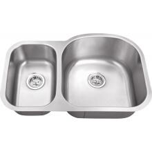 Platinum Sinks 31 X 20 18-Gauge 30/70 Offset Double Bowl Stainless Steel Undermount Sink image