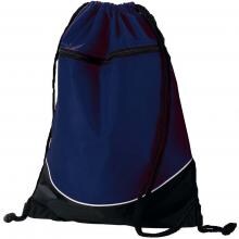 Augusta Tri-Color Drawstring Backpack - Navy/Black image