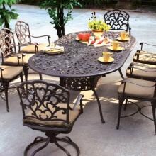 Darlee Catalina Aluminum 8 Person Dining Set
