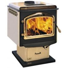 Napoleon 400S Deluxe Medium Wood Burning Stove - Almond / Gold Plated Louvers