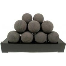 Rasmussen 20-Inch Black ALTERNA See-Thru FireBall Set With Vent Free Natural Gas Black Chassis Burner - Variable Flame Remote image