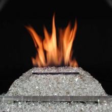 Rasmussen 20-Inch Platinum ALTERNA FireGlitter Set With Vent Free Propane Stainless Steel Chassis Burner - Variable Flame Remote image