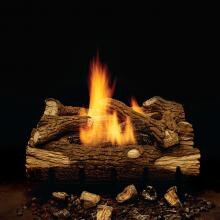 Monessen Mountain Oak 24-Inch Vent Free Gas Log Set W/ Natural Gas Double Yellow Flame Burner - Millivolt On/Off Remote Ready image