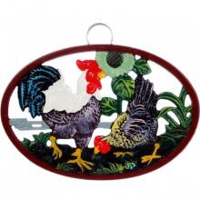 Cajun Classic Hen And Rooster Cast Iron Trivet - GL10439B image