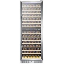 Summit 157 Bottle Freestanding Dual Zone Wine Cooler - Stainless Steel / Black Cabinet - SWC1965