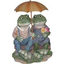 Alpine Statuary - Two Frogs With Umbrella