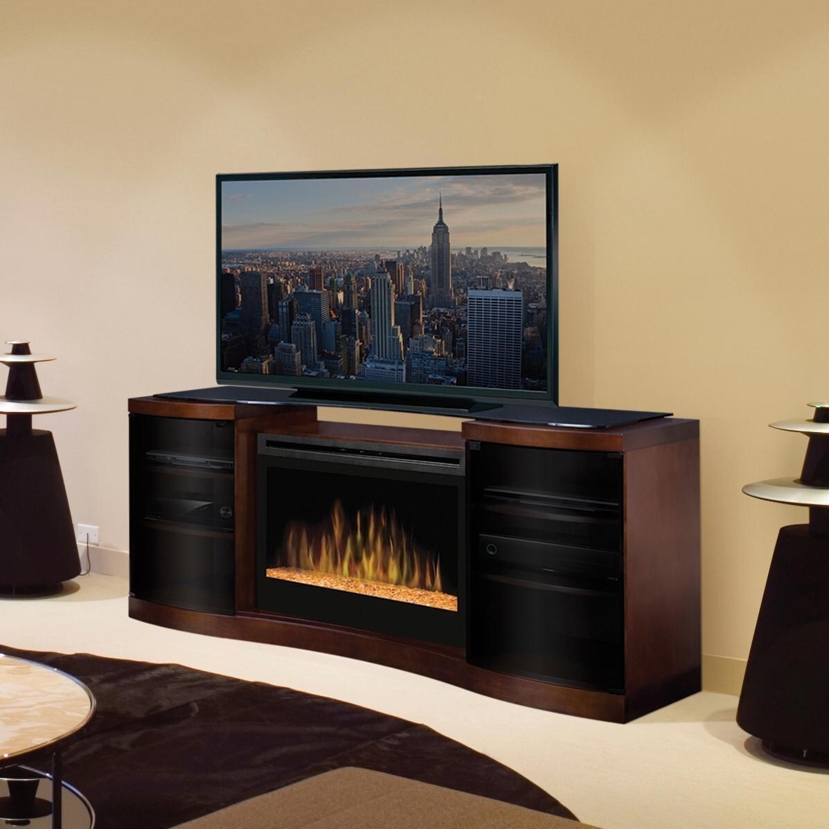 Dimplex Acton 72Inch Electric Fireplace Media Console With Glass