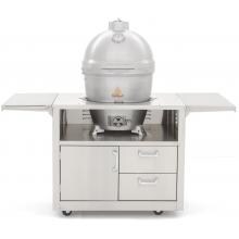 Blaze 20-Inch Cast Aluminum Kamado Grill On Deluxe Stainless Steel Cart image