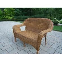 Oakland Living Resin Wicker Steel Loveseat - Natural