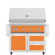 Hestan 42-Inch Freestanding Natural Gas Grill W/ Rotisserie On Double Drawer & Door Tower Cart - Citra - GABR42-NG-OR image