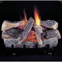 Rasmussen 30-Inch Bark Gas Log Set With Vent Free Natural Gas Evening Embers C5 Triple Burner - Manual Safety Pilot image