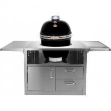 Grill Dome Infinity Series Large Kamado Grill On Stainless Steel Cart - Black image