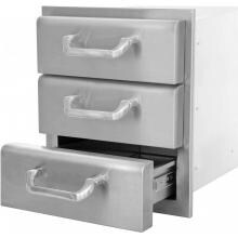 BBQ Guys Kingston Raised Series 14 Inch Triple Access Drawer