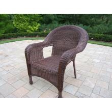 Oakland Living Resin Wicker Patio Dining Chair - Coffee