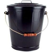 UniFlame Black Fireplace Ash Bin With Lid - C-1709B image