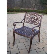 Oakland Living Hummingbird Cast Aluminum Patio Dining Arm Chair - Antique Bronze