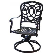 Darlee Florence Cast Aluminum Patio Swivel Rocker Dining Chair - Mocha