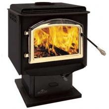 Napoleon 1100K Deluxe Small Wood Burning Stove - Black / Gold Plated Louvers Napoleon 1100K Deluxe Small Wood Burning Stove - Black / Gold Plated Louvers