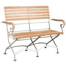 HiTeak Furniture 45 X 22 Inch Teak Patio Bistro Bench-With Iron Frame image