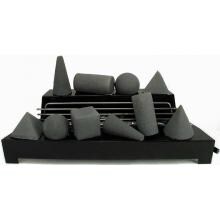 Rasmussen 30-Inch Dark Gray ALTERNA See-Thru FireShape Set With Vent Free Natural Gas Black Chassis Burner - Manual Safety Pilot image