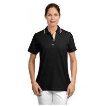 Port Authority Signature Ladies Rapid Dry Contrast Trim Polo Shirt Small - Jet Black/Stone image