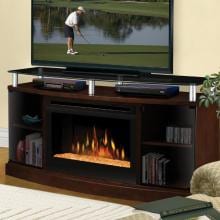 Dimplex Windham 53-Inch Electric Fireplace Media Console With Glass Embers - Mocha - DFP25-MA1015G