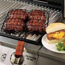 Stuff-A-Burger Non-Stick Grilling Basket W/ Rosewood Handle image