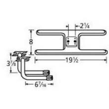Stainless Steel H Twin, Centered, 2.25 Inch Offset Burner 11002-75812 image