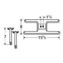 Stainless Steel H Twin, Centered, 1.25 Inch Offset Burner 10502-72601 image