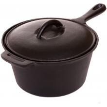 Cajun Cookware Pots 2-Quart Seasoned Cast Iron Sauce Pot - GL10491AS