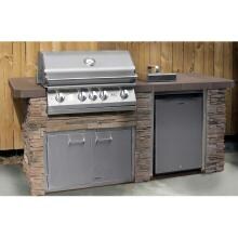 Lion Advanced Q 7 Piece BBQ Island With Lion L75000 32-Inch Propane Gas Grill