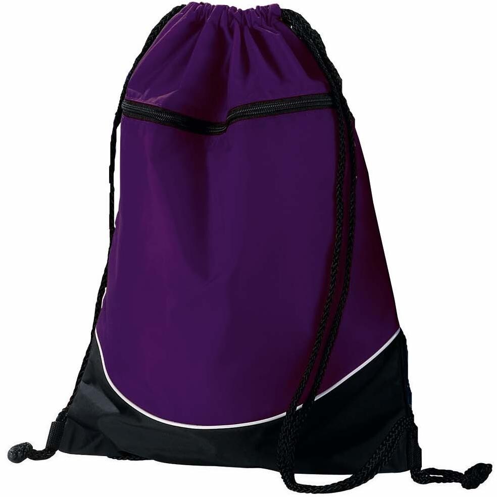 Augusta Tri-Color Drawstring Backpack - PurpleBlack Augusta Tri-Color Drawstring Backpack - PurpleBlack