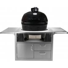 Primo Oval XL Ceramic Kamado Grill On All Stainless Steel Cart image