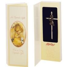 Elegant Baby Metal Baptism Cross - Girl image