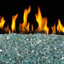 Peterson Real Fyre 16-Inch Azuria Reflective Indoor/Outdoor Fire Glass Set With Vented Natural Gas Stainless G45 Burner - Match Light image