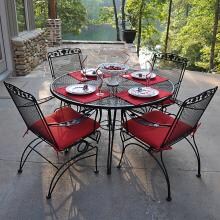 Meadowcraft Dogwood Wrought Iron 5-Piece Patio Dining Set - Charcoal
