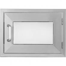 BBQGuys.com Kingston Panel Series 24-Inch Stainless Steel Right-Hinged Single Access Door - Horizontal image