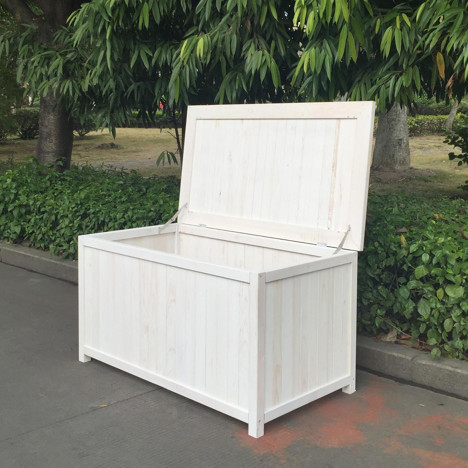 Pelican Hill Wood Storage Box White Ultimate Patio