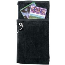 Toppers Bi-Fold Golf Towel With Pocket - Black image