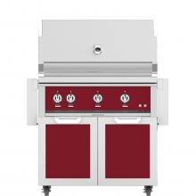 Hestan 36-Inch Freestanding Propane Gas Grill W/ Rotisserie On Double Door Tower Cart - Tin Roof - GABR36-LP-BG image