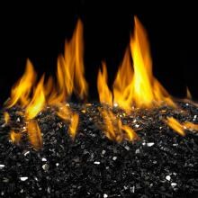 Peterson Real Fyre 24-Inch Black Reflective Indoor/Outdoor See-Thru Fire Glass Set With Vented Natural Gas Stainless G45 Burner - Manual Safety Pilot image