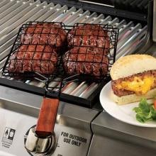 Stuff-A-Burger Non-Stick Grilling Basket With Rosewood Handle